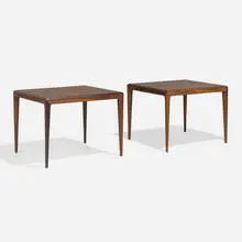 Occasional tables, pair by Johannes Andersen, c. 1960, rosewood, sold May 2024