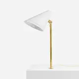 Paavo Tynell, Table lamp, c. 1955, brass, lacquered aluminum