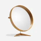 Table mirror by Uno and Osten Kristiansson, c. 1960, teak, mirror, sold May 2024