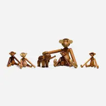 Collection of six animals by Kay Bojesen, c. 1951, teak, birch, oak, fruitwood, elm, plastic, sold May 2024