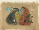 Rolf Cavael, 50/195, 1950, Öl und Tusche auf Karton