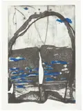 Ein Buch mit sieben Siegeln by Emil Schumacher, 1971, Original-Leinenkassette mit 7 Aquatinten mit Prägedruck, davon 2 zweifarbig, jeweils auf Doppelbogen Hahnemühle-Kupferdr, sold Dec 2016