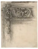 James Ensor, Ornament eines Schrankes, 1885, Kreide auf Papier