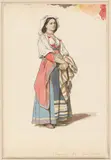 Italienerin by Carl Wilhelm Müller, 1866, Aquarell über Feder in Schwarz auf Velin, sold Nov 2015