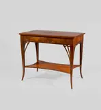 Konsoltisch aus dem herzoglichen Schloß Altenburg by Thüringen, Um 1800, Mahagoni, auf Eiche und Nadelholz furniert, sold Jul 2015
