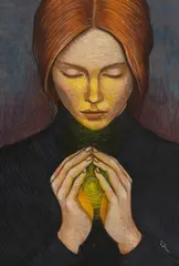 Katarzyna Kołtan, Zaria, 2026, 2026, tempera żółtkowa, deska