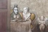Jan Lebensztejn, Rozmowa z Wiedźmą, 1989 r., 1989, technika mieszana, papier, 62