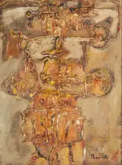 Tadeusz Lapinski, Kompozycja, ok. 1960 r., 1960, olej, płótno, 40