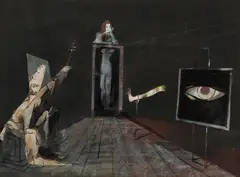 Tadeusz Kantor, Projekt scenograficzny, olej, karton