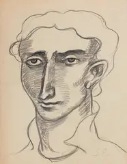 Stanisław Eleszkiewicz, Autoportret, kredka, papier