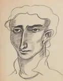 Stanisław Eleszkiewicz, Autoportret, kredka, papier
