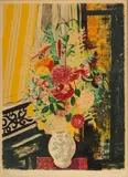 Moïse Kisling, Kwiaty, litografia barwna, papier