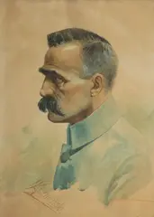 L. Kuźmiński, Marszałek Piłsudski, 1920 r., 1920, akwarela, papier, 79