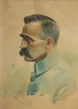 L. Kuźmiński, Marszałek Piłsudski, 1920 r., 1920, akwarela, papier, 79