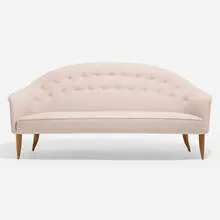 Paradise sofa by Kerstin Hörlin-Holmquist, 1958, wool upholstery, beech, sold May 2024