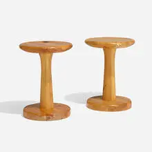 Stools, pair by Rainer Daumiller, c. 1970, pine, sold May 2024