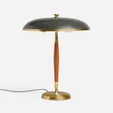 Table lamp, model 8453 by Boréns, c. 1955, brass, enameled brass, teak, sold May 2024