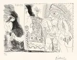 Pablo Picasso, Ecrivain avec son égerie, 1968, Radierung auf Rives-Velin