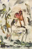 Otto Gleichmann, Pferde, 1959, Öl auf Hartfaser