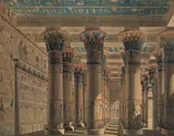 Französisch, vor 1810, In einem ägyptischen Tempel. Vor 1810, Aquarell auf Papier