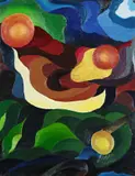 Thilo Maatsch, Komposition (L' adieu à Irna), 1921, Öl auf Pappe