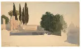 Deutsch, 1836, Blick auf Rom, Aquarell und Deckfarbe über Bleistift auf Papier