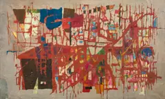 Struktur by Ulrich Knispel, 1951, Öl auf Leinwand, sold Nov 2014