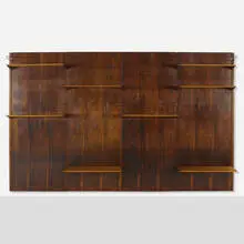 Finn Juhl, Wall unit, 1953, rosewood, pine, brass