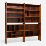 Grete Jalk, Wall Systems, set of two, c. 1965, rosewood, steel, aluminum