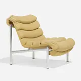 Ilmari Tapiovaara, Kiki Moka lounge chair, 1970, chrome-plated steel, upholstery