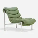 Ilmari Tapiovaara, Kiki Moka lounge chair, 1970, chrome-plated steel, upholstery