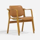 Ilmari Tapiovaara, Wilhelmina II armchair, 1969, laminated birch, vinyl upholstery