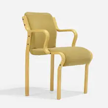 Silvia Chair by Ilmari Tapiovaara, 1978, laminated birch, fabric upholstery, sold May 2024