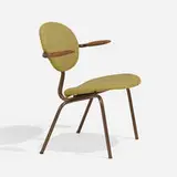 Ilmari Tapiovaara, Experimental Lukki 5 chair, 1956-57, copper, fabric upholstery, leatherette