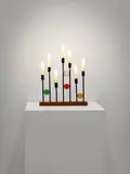 Fantasi Lamp by Osram, circa 1955, teak, enamelled metal, coloured glass and light bulbs, offered Apr 2016