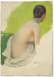 Max Pietschmann, Weiblicher Rückenakt (Studie), 1893, Öl auf Karton