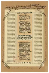 Autograph by Hanne Darboven, 1976, Tinte, Bleistift, Stempel in Rot und Blau und Collage über Offset auf weißem Papier und Packpapier, sold Jun 2016