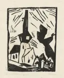 Gelmeroda“ („Kirche“) by Lyonel Feininger, 1918, Holzschnitt auf Japanbütten, sold Dec 2016