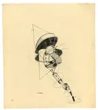 oB 140 by Ella Bergmann-Michel, 1922, Tusche in Schwarz auf Pergamentpapier, auf Karton aufgezogen, sold Nov 2015