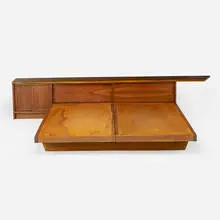 George Nakashima, Conoid Headboard and king-size Conoid Platform Bed, Nakashima Studio