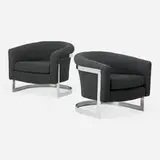 attribution Milo Baughman, Pair of lounge chairs