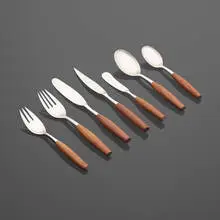 Jens Quistgaard, Fjord flatware, stainless steel, teak
