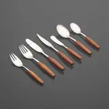 Jens Quistgaard, Fjord flatware, stainless steel, teak