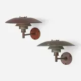 PH 4/3 wall lamps, pair by Poul Henningsen, copper, lacquered copper, sold May 2024