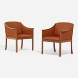 Ole Wanscher, Armchairs, pair, c. 1955, mahogany, upholstery
