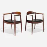 Hans J. Wegner, The Chairs, pair, teak, vinyl