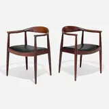 Hans J. Wegner, The Chairs, pair, teak, vinyl