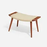 Hans J. Wegner, Papa Bear ottoman, 1950, teak, fabric