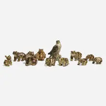 Knud Kyhn, Collection of eleven animal figures, c. 1945, glazed stoneware