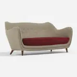 Dot Dot Dot, Sofa, c. 1965, velvet upholstery, walnut
